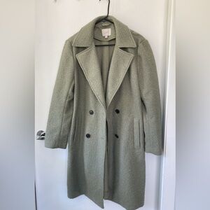 LOFT Sage Green Long Peacoat